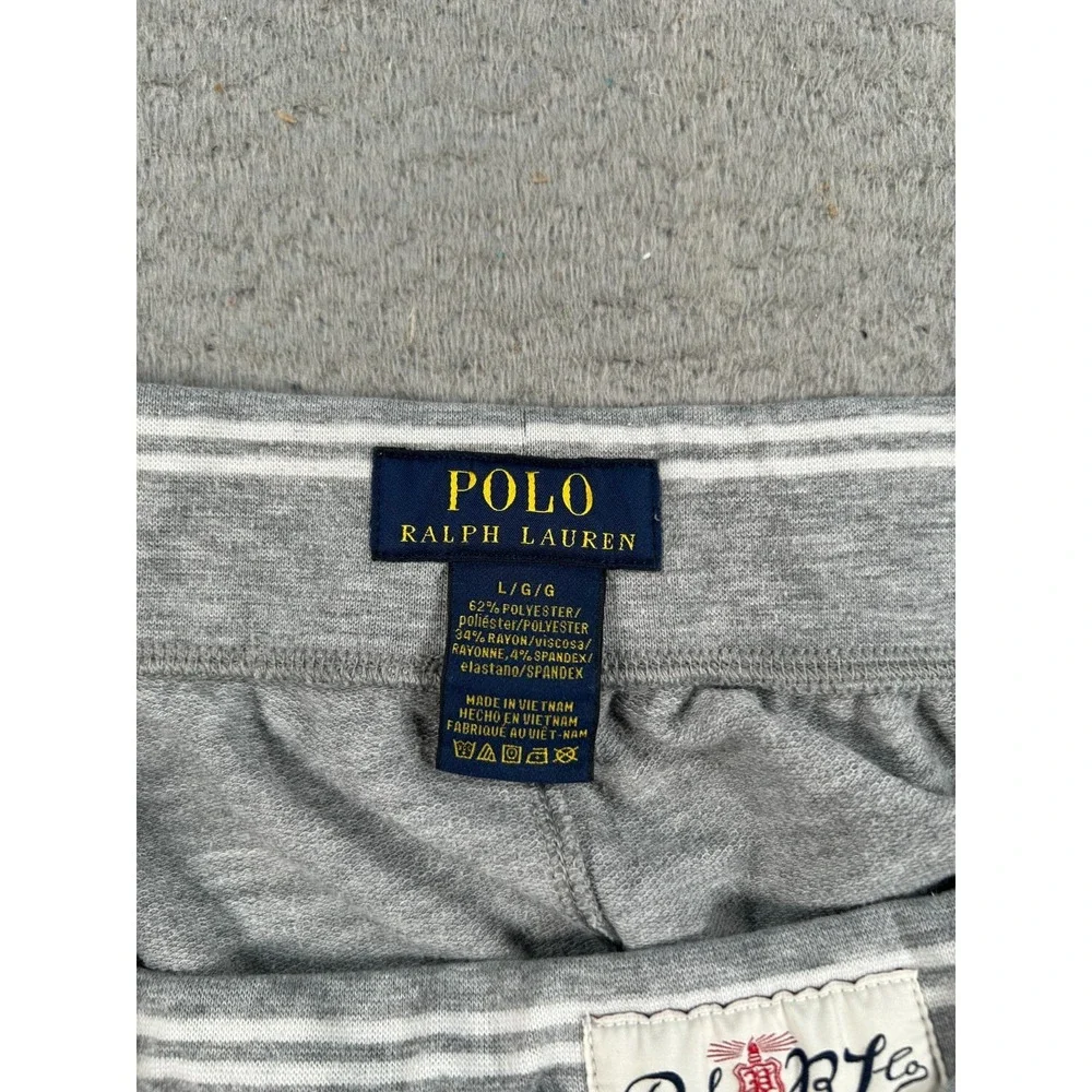 Polo Ralph Lauren Pants Men's Large Gray Jogger Tapered Running Training Stretch